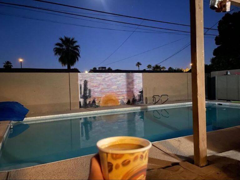 Morning moments: coffee by the pool