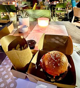 Kosher food in Montenegro - hamburger at Shalom Budva restaurant